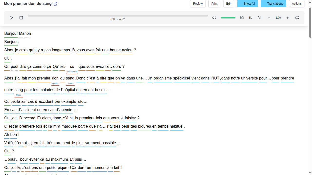 Reading with Show All ON